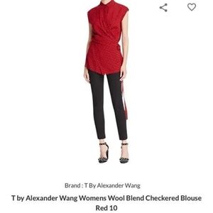 T by Alexander Wang Checkered Wrap Shirt